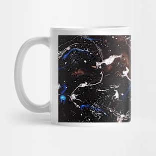 Paint Dark Hydro dip Black White and Blue Mug